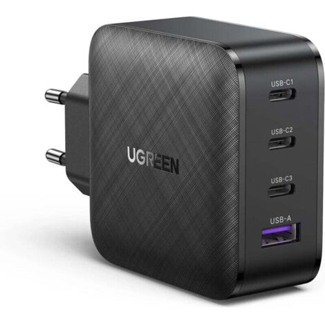 Caricabatterie rapido USB C a 4 porte da 65 W con tecnologia GaN compatibile con iPhone 16 Plus Pro Max 15 14 13 12 11 X Galaxy S24 Ultra Plus S23 S22 S21 Pixel iPad Pro Air Mini MacBook Pro Air M3 M2 (1/4)