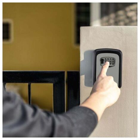 Black/Silver 117x82x37mm Security Key Box 4 Digit Code Wall Mount Key Container MUMU