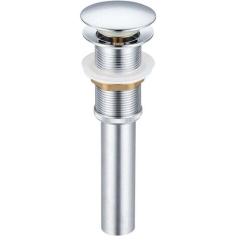 No-Overflow Drain Valve, Chrome, Anti-Odor, Universal Drain Valve with Seal, Suitable for Washbasins, Chrome MUMU (1/3)