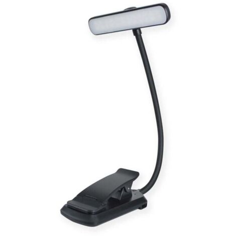 Rechargeable Clip-on Reading Lamp with 12 LEDs, Eye Protection, Stepless Dimming, 3 Colors (Amber/White/Mixed), 360° Flexible Neck, Portable [Energy Efficiency Class: B] MUMU