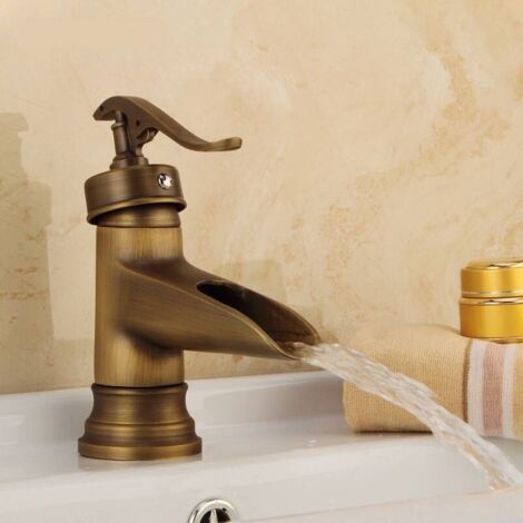 Brass Kitchen Mixer Tap, Bathroom Sink Mixer Tap, Antique Sink Mixer Tap, Bathroom Sink Faucet MUMU (1/4)