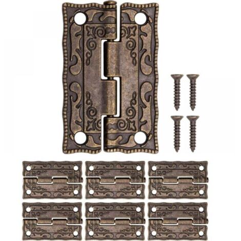 4pcs Antique Hinges - Decorative Hinge - Mini Retro Hinge - Door Hinge - Vintage Bronze Hinges, for Decorating Cabinets, Wooden Doors, Bookcases MUMU (1/4)