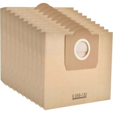 Pack of 10 vacuum cleaner bags for Karcher 6.959-130.0 (WD 3, WD 3 P and WD 3 Premium) filter paper bags A 2201/2204/2504 MUMU (1/4)