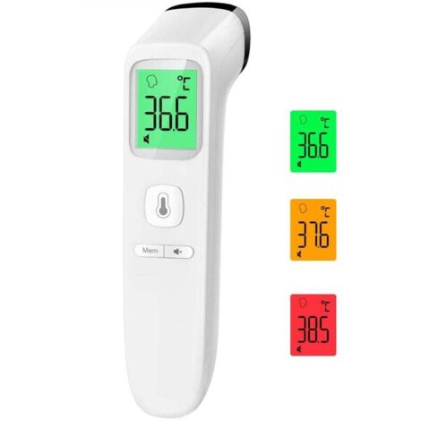 Non-Contact Forehead Thermometer, Baby Thermometer, Digital Medical Infrared Thermometer for Adults, Accurate Measurement with LCD Display, Mute, Memory Recall, Fever Alarm, White MUMU (1/4)