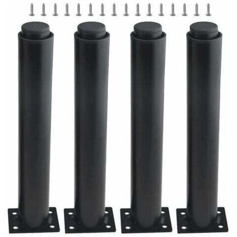 (25-42 cm, black) Set of 4 sturdy, adjustable metal furniture legs for tables, beds, sofas MUMU (1/4)