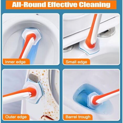 Disposable Toilet Brush With Refill Heads - Wall Mounted Cleaning System Includes Storage Caddy & Toilet Wand, 24 Scrubbing Pads - View #6