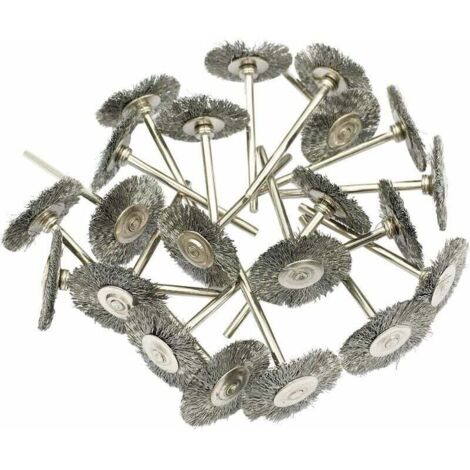 Pack of 20 steel wire rotary brushes, 22 mm – grinding polishing brush for rotary tools MUMU (1/3)
