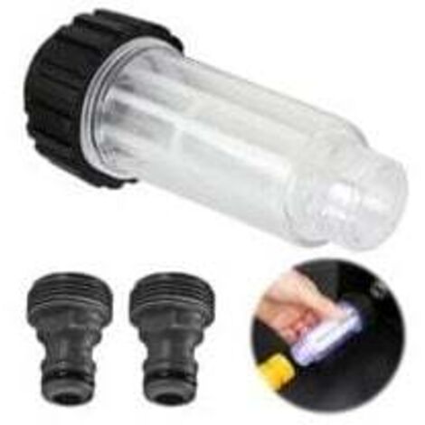 Water filter for pressure washers, 3/4-inch connection, with two push-in fittings. Anti-sand filter for water pump, compatible with Kärcher K2-K7, for garden pumps. MUMU (1/4)