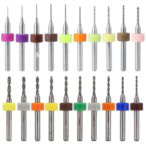20pcs 0.1-1.0mm, 1.1-2.0mm PCB Circuit Board Tungsten Carbide Micro Drill Bits Mini Twist Drill Bit Set Engraving Metallurgy for Jewelry CNC Engraving MUMU (1/4)