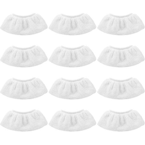 12 pieces microfiber cloths, white microfiber cloth accessories, compatible with most steam cleaners MUMU (1/4)