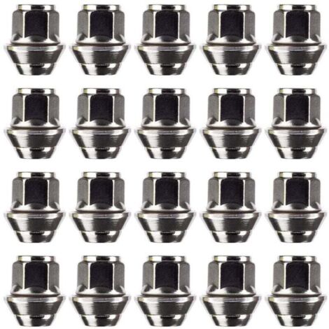 Set of alloy wheel nuts. M12 x 1.5, tapered washer, 19 mm hexagon, compatible with Ford alloy wheels and more (20) MUMU (1/4)
