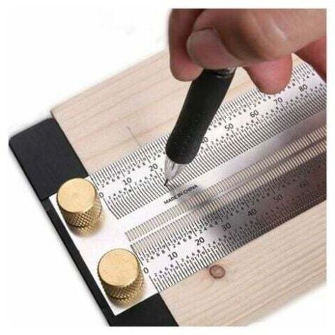 High Precision T-Ruler for Woodworking, Scribing Ruler, Carpentry Marking Tools (300 mm) MUMU (1/4)