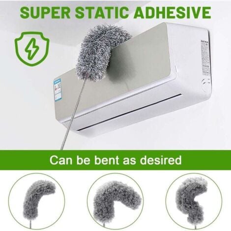 6-piece telescopic duster, wolf head length 25–252 cm, washable microfiber duster, spider web broom, various telescopic dusters for ceilings, furniture, blinds MUMU