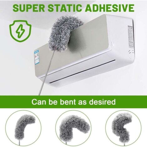 6-piece telescopic duster, wolf head length 25–252 cm, washable microfiber duster, spider web broom, various telescopic dusters for ceilings, furniture, blinds MUMU