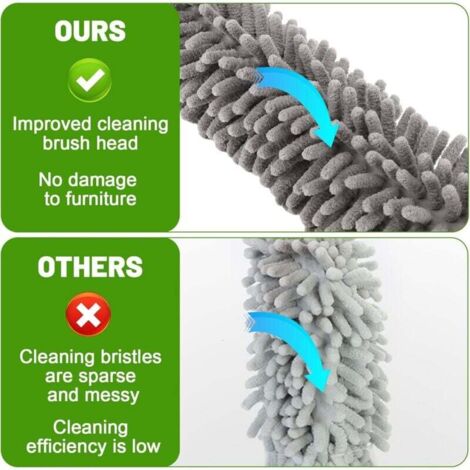 6-piece telescopic duster, wolf head length 25–252 cm, washable microfiber duster, spider web broom, various telescopic dusters for ceilings, furniture, blinds MUMU