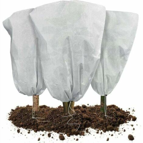 Set of 3 plant winter covers with drawstring, winter sail made of polypropylene, 60 g/m², plant protection cover, reusable, durable, 80 x 100 cm MUMU (1/4)