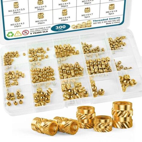300pcs Threaded Insert, M2 M2.5 M3 M4 M5 M6 Press-in Nut Melted Threaded Nut Melted Threaded Nut For 3D Printing Components and Plastic Parts MUMU (1/4)