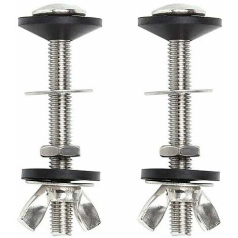 Pack Toilet Tank Screw to Bowl, Universal Stainless Steel Fixing Kit with Double Seal, Easy to Install MUMU (1/4)
