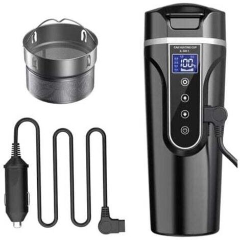 12V/24V Car Kettle, Hot Water Heater for Car/Truck/Travel, Portable Kettle with LCD Display, 304 Stainless Steel MUMU