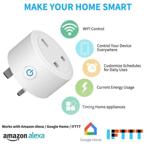 Smart Plug, Smart Socket with Remote Control and Timer Plug, Wi-Fi Plug, No Hub Required MUMU