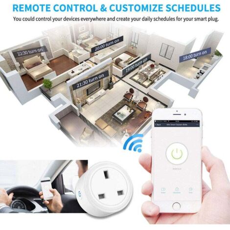 Smart Plug, Smart Socket with Remote Control and Timer Plug, Wi-Fi Plug, No Hub Required MUMU