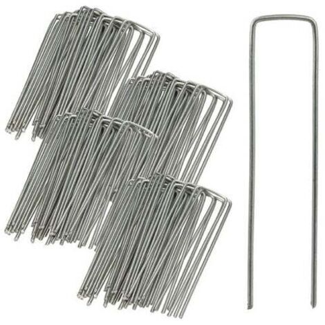 100 ground nail anchors for tent garden ground anchors, 15 cm long, made of galvanized steel MUMU (1/4)