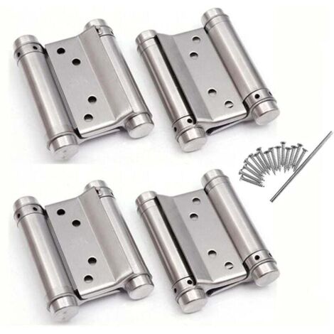Pairs Saloon Cafe Counter Swing Door Hinges Free Gate Double Action Stainless Steel Adjustable Perfect Self Closing 76 mm 3 inch MUMU (1/4)