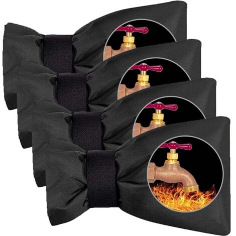 4-Pack Faucet Covers, Waterproof Antifreeze, Cold-Resistant Faucet Covers, Heat Protector for Garden Faucets (Black) MUMU (1/4)