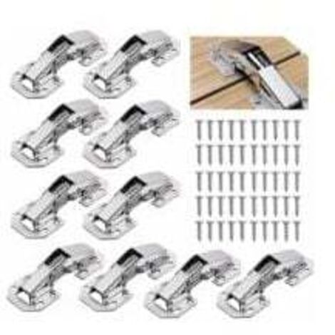 10 Pcs Cupboard Door Hinges with Vis, 3 Inch 90° Furniture Hinge for Kitchen Door Cabinets MUMU (1/4)