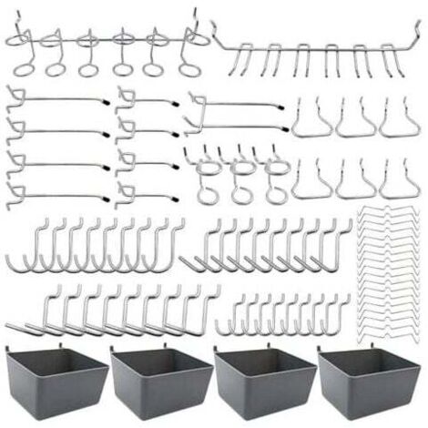 Pegboard Hook Tool Holder with Box Lock for Organizing Various Tools, 80-Piece Hole Punch Accessory Set MUMU (1/4)