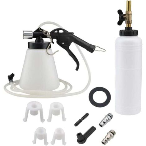 Automatic pneumatic brake bleeder, brake bleeding device, pneumatic brake bleeder, bleeding with 1 l refill bottle MUMU
