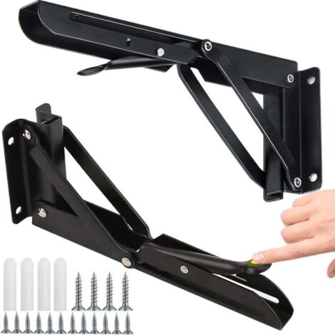 Folding bracket 500 mm, robust folding bracket 2-part, foldable wall bracket 150 kg load capacity, foldable consoles for garage, office, bedroom, foldable wall shelf 50 cm MUMU