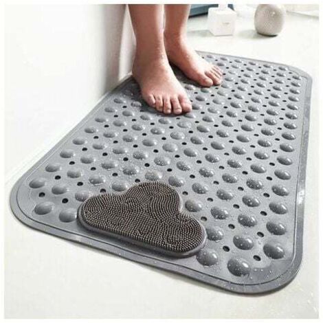 40 x 70 cm – non-slip TPE shower mat with suction cup, drain hole, shower mat with massage mat MUMU (1/4)