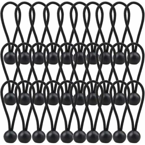 30 pieces elastic tensioners, tarpaulin tensioners 140 mm, elastic tarpaulin rope for gazebo, tarpaulin, camping, tent, curtains, extension harness - black MUMU (1/4)