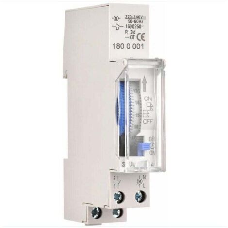 24 Hour Mechanical Timer Minimum Timer 15 Minutes Rail Mounting Built-in Battery SUL180a AC220-240V Grey - SUL180a AC220-240V Grey MUMU (1/4)