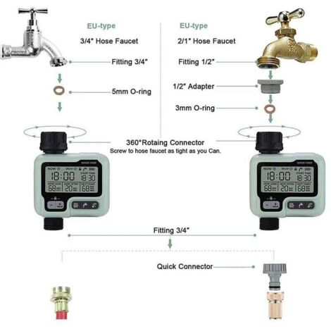 Large Screen Display Garden Watering Timer Programmable Digital ...
