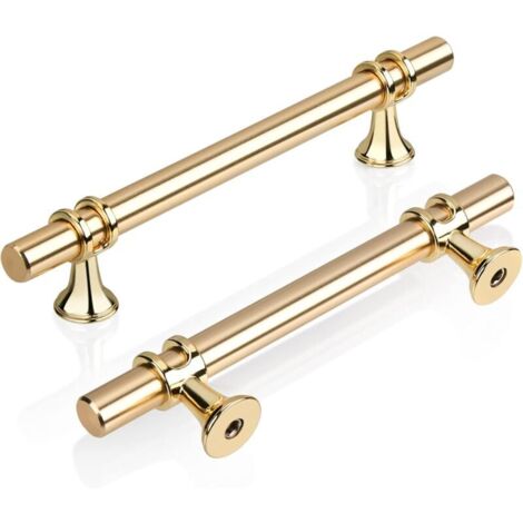128mm Kitchen Cabinet T-Bar Handles, Gold Kitchen Cabinet Door Handles Drawer Pulls T-Bar Handles Kitchen Cabinet Handles Zinc Alloy Screws Included MUMU (1/4)