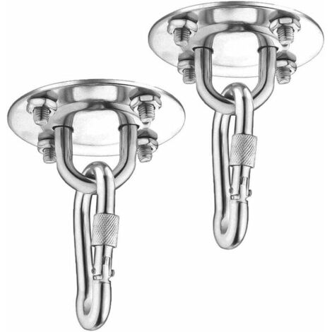 Heavy Duty Hook 450kg Capacity Stainless Steel Hammock Hanging Kit 180° Rotation Cement Wood Kit Hanging Chair Chandelier Hammock Yoga with Fixing Screws MUMU