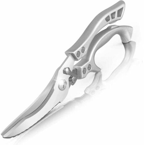 Professional Stainless Steel Kitchen Scissors, Multifunctional Kitchen Scissors Large Sharp Poultry Cutting Scissors for Herbs Pizza Fish Meat Chicken Vegetables MUMU