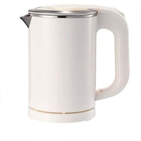 Portable Electric Kettle - 0.5L Small Stainless Steel Travel Kettle - Quiet & Cold Touch Quick Boiler - Great for Travel Boiling Water, Coffee, Tea (White MUMU) (1/4)