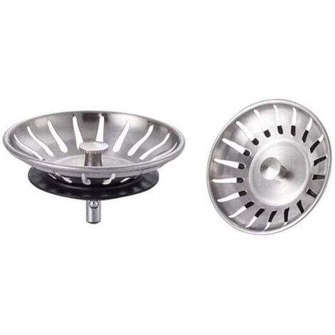 2-Pack Stainless Steel Sink Plugs - Universal Kitchen Sink Strainer (78 mm), 18-Slot Sink Drain, Anti-Clog Kitchen Sink Grate, Stainless Steel Sink Basket with Quick Drain MUMU (1/4)