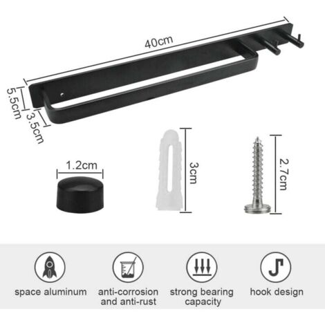 Bathroom Towel Rack Rustproof Towel Bar Aluminum Towel Holder Wall Mounted Towel Rack Towel Shelf with MUMU (1/4)