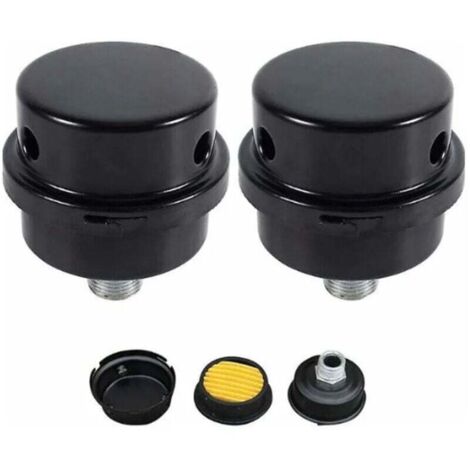 2pcs 3/8" Male Thread Metal Housing 16mm Air Compressor Filter Muffler MUMU