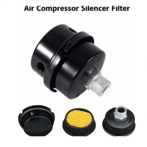 2pcs 3/8" Male Thread Metal Housing 16mm Air Compressor Filter Muffler MUMU