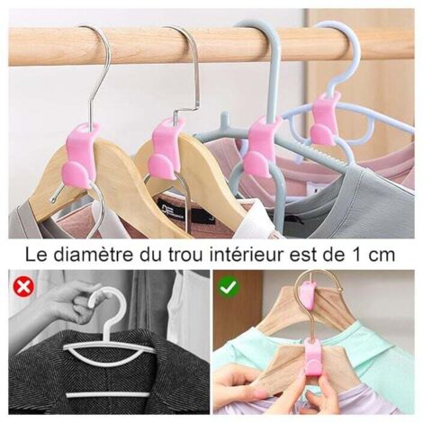 (Pink) 64 pieces coat hanger hooks connecting hooks for coat hangers hanging hook connectors mini cascade coat hangers space-saving in closets MUMU