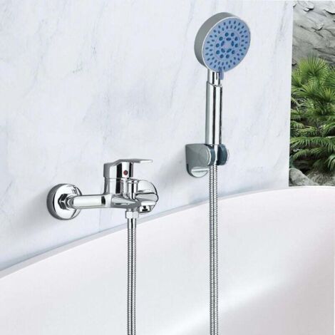 Bathtub faucet with hand shower, 5 functions, bath mixer with hand shower and 1.5 m hose MUMU (1/4)