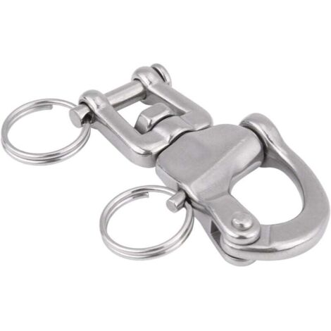 Marine Fork Rotating Spring Shackle, 316 Stainless Steel Chain Connector (70mm) MUMU (1/4)