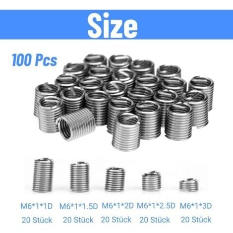 Thread Inserts Type, 100pcs Self-tapping Thread Inserts, M6 Threaded ...