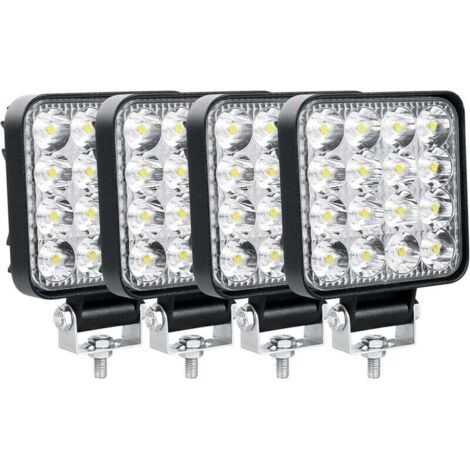 Pack of 4 LED Work Light 8.5cm 3.4'' 48W LED Spotlight 12V 24V Waterproof IP67 Spot Fog Lights LED for 4x4 Car Truck Tractor SUV Boat Quad Vehicle MUMU (1/4)