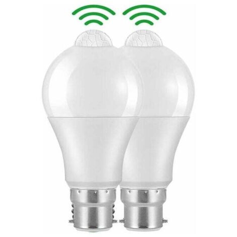 B22 Bayonet LED Motion Sensor Bulb, 12W, 1020lm, Cool White 6000K, CIR 85, IP42 Waterproof Energy Saving, Non-Dimmable MUMU